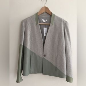 Helmut Lang Grey Mixed Media Jacket Size 2